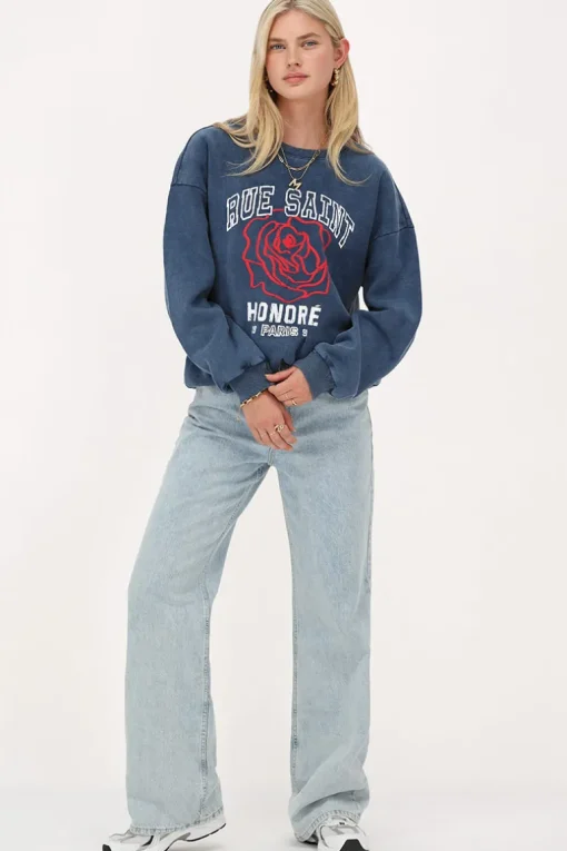 Donkerblauwe Sweater "Rue Saint Honoré"