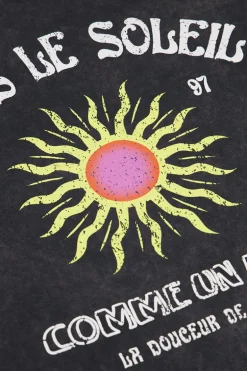 Donkergrijs T-shirt Met Lange Mouwen En Backprint