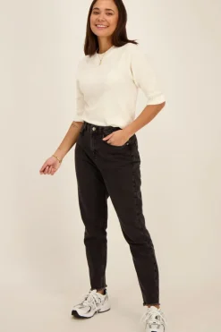 Donkergrijze Mom Jeans