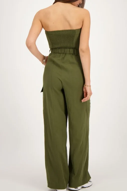 Donkergroene Cargo Jumpsuit