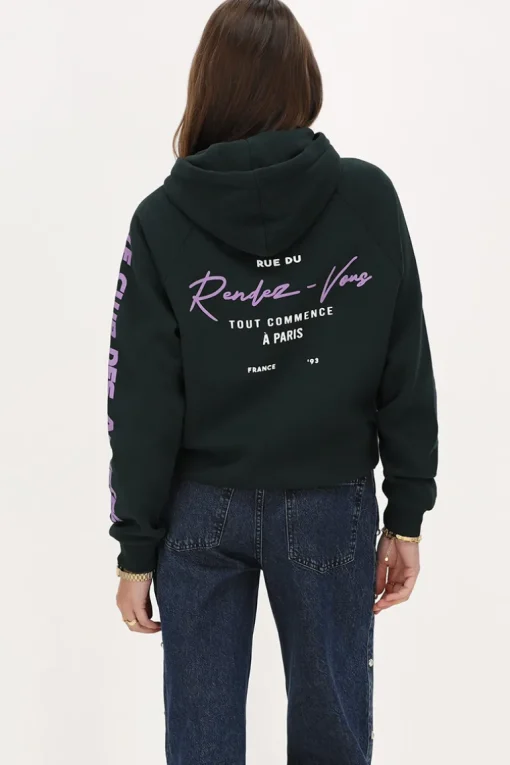 Donkergroene Hoodie "Le Club Des Artistes"
