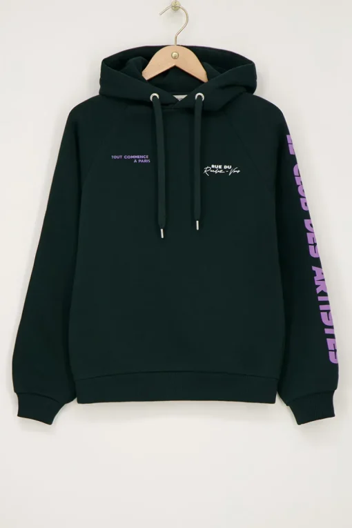 Donkergroene Hoodie "Le Club Des Artistes"