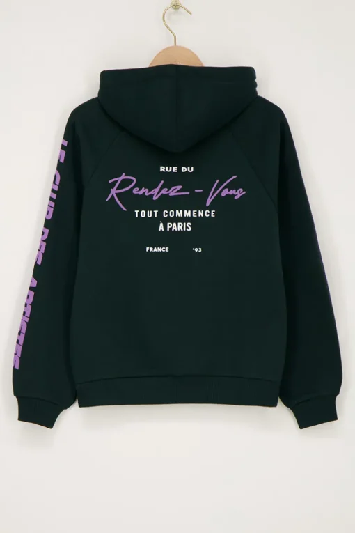 Donkergroene Hoodie "Le Club Des Artistes"