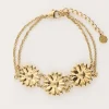 Dubbele Armband Met Drie Bloemen