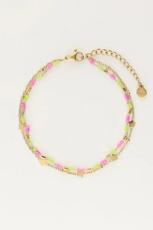 Dubbele Armband Met Kralen & Sterretjes