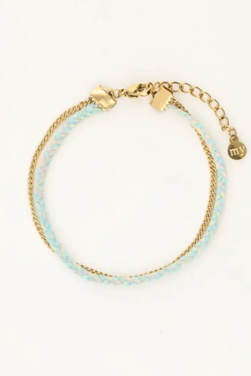 Dubbele Armband Met Schakel En Touw