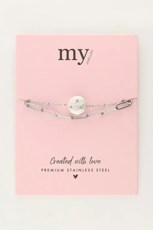 Dubbele Armband Met Schakel En Parel