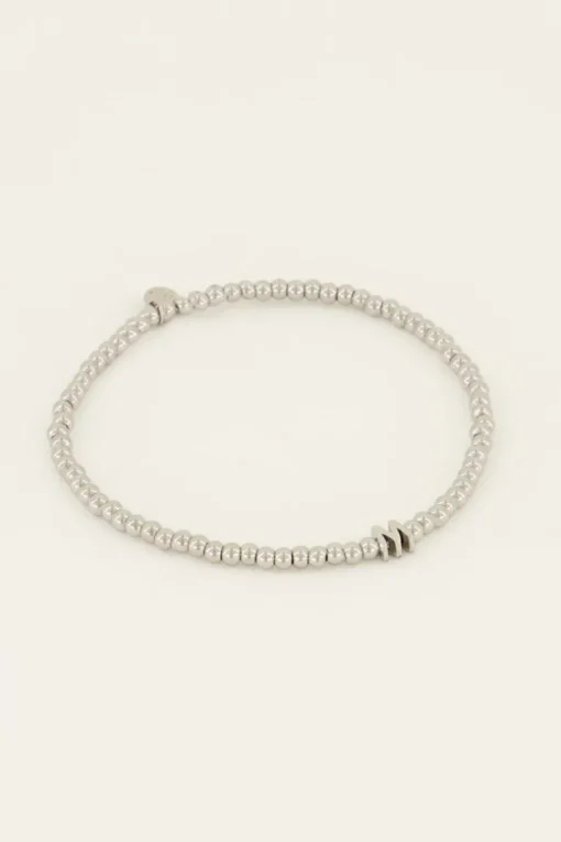 Elastische Armband Van Bolletjes Met Initial