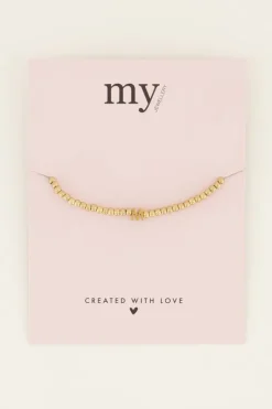 Elastische Armband Van Bolletjes Met Initial