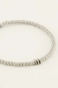 Elastische Armband Van Bolletjes Met Initial