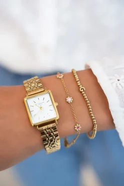 Elastische Armband Van Bolletjes Met Initial