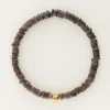 Equal Armband Met Zwarte Platte Kralen