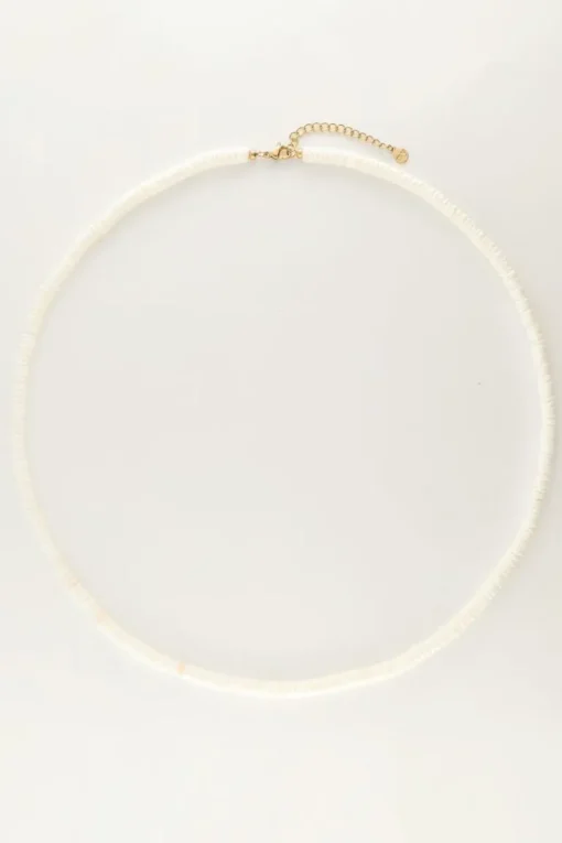 Equal Ketting Met Witte Platte Kralen