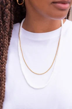 Equal Ketting Met Witte Platte Kralen