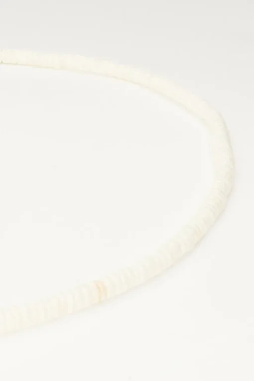 Equal Ketting Met Witte Platte Kralen