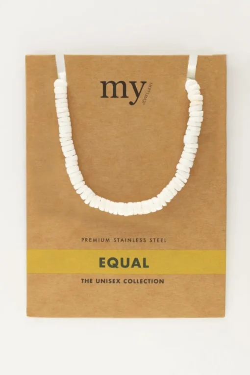 Equal Ketting Met Witte Platte Kralen