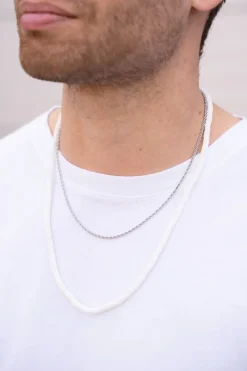 Equal Ketting Met Witte Platte Kralen