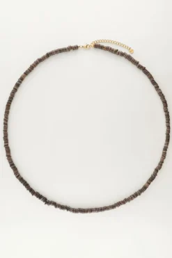 Equal Ketting Met Zwarte Platte Kralen