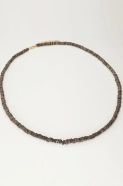 Equal Ketting Met Zwarte Platte Kralen