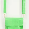 Felgroene Schoudertas Met Croco Design