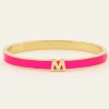 Fuchsia Bangle Met Initial