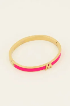 Fuchsia Bangle Met Initial