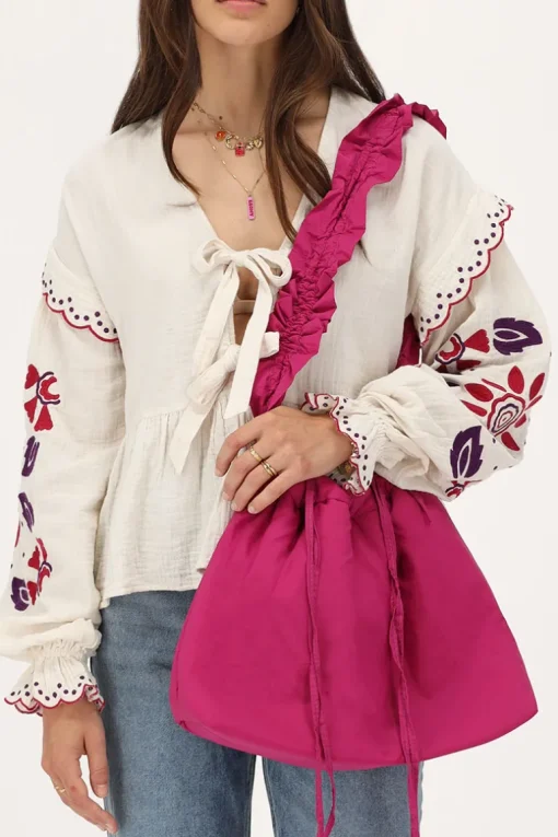 Fuchsia Shopper Met Ruffles