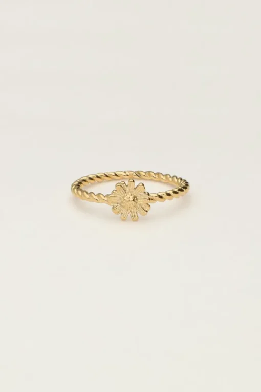 Gedraaide Ring Met Bloem
