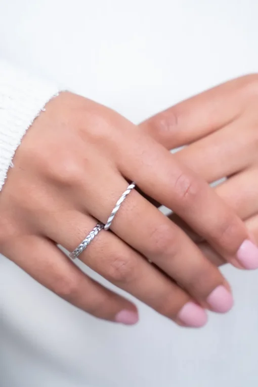 Gedraaide Ring Met Wit