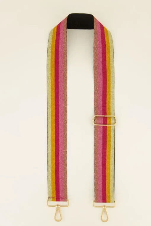 Gestreepte Multikleur Bag Strap Met Lurex