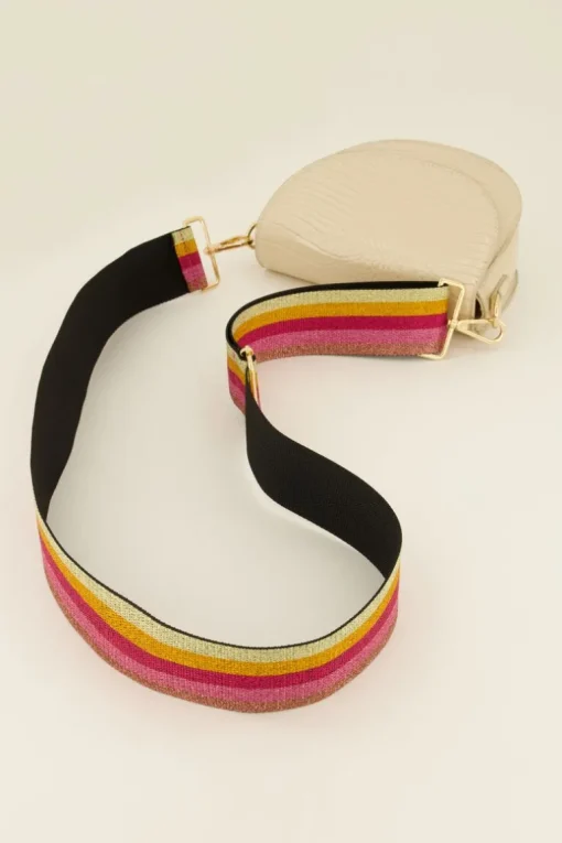 Gestreepte Multikleur Bag Strap Met Lurex