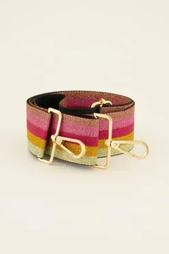 Gestreepte Multikleur Bag Strap Met Lurex