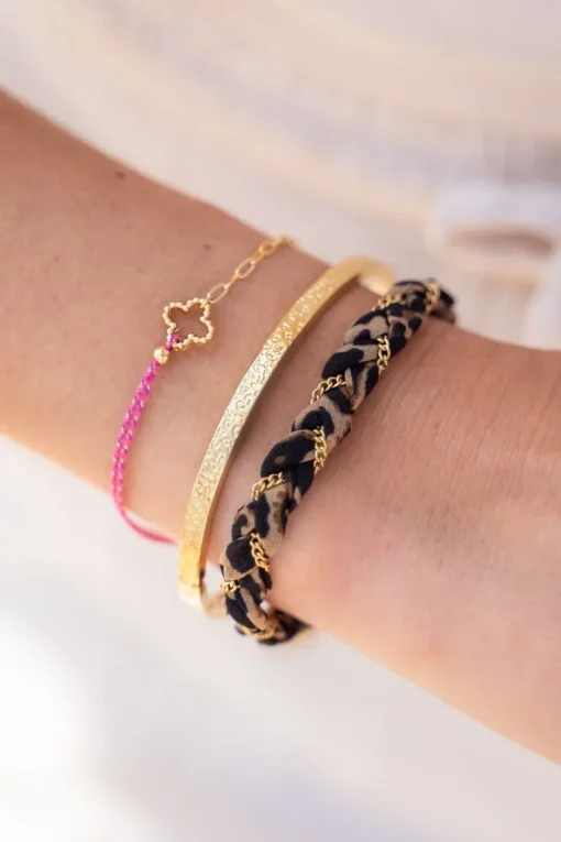 Gevlochten Armband Met Panterprint