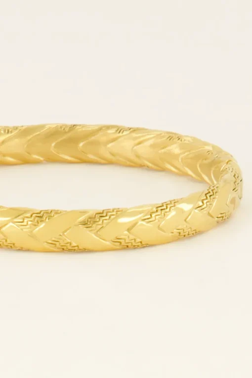 Gevlochten Bangle Met Zigzag Patroon