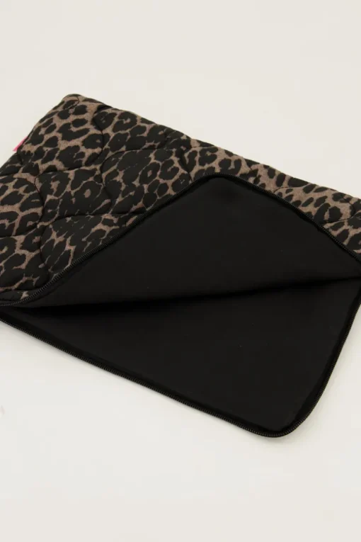 Gewatteerde Laptop Hoes Met Panterprint