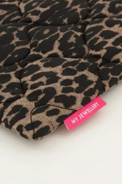 Gewatteerde Laptop Hoes Met Panterprint
