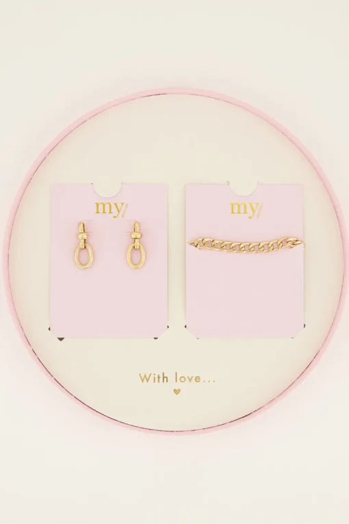 Giftbox Oorbellen & Schakelarmband