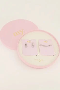 Giftbox Oorbellen & Schakelarmband