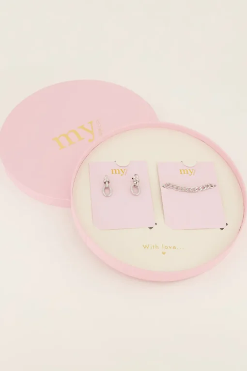 Giftbox Oorbellen & Schakelarmband