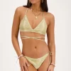 Gouden Bikini Top Triangel Met Dubbele Bandjes