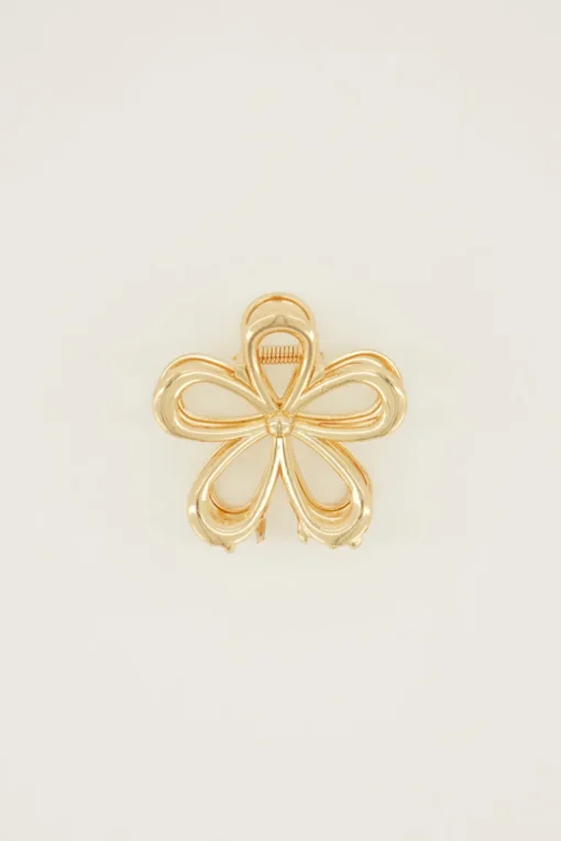 Gouden Bloem Haarclip