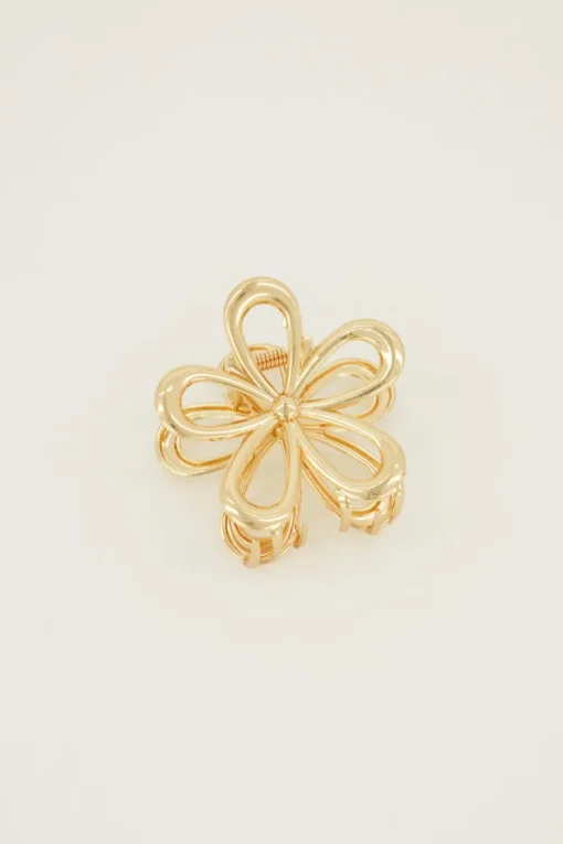 Gouden Bloem Haarclip