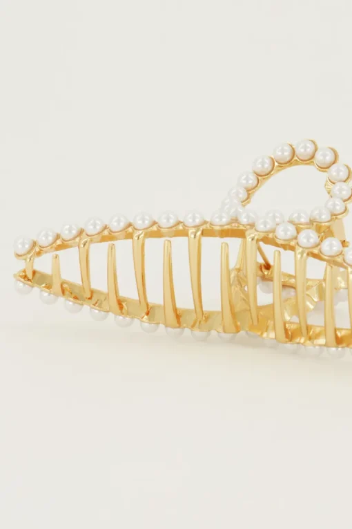 Gouden Haarclip Met Parels