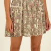 Gouden Jacquard Rokje Met Multikleur Print