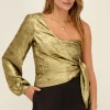 Gouden One-shoulder Corset Top