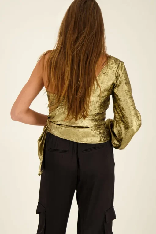 Gouden One-shoulder Corset Top