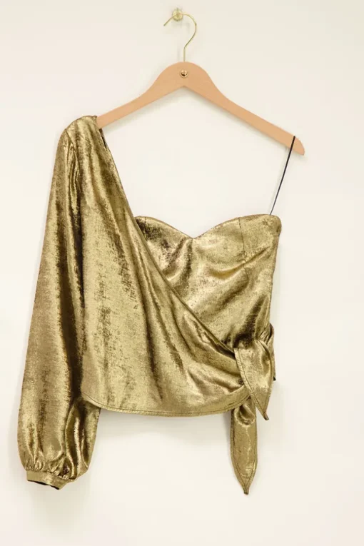 Gouden One-shoulder Corset Top