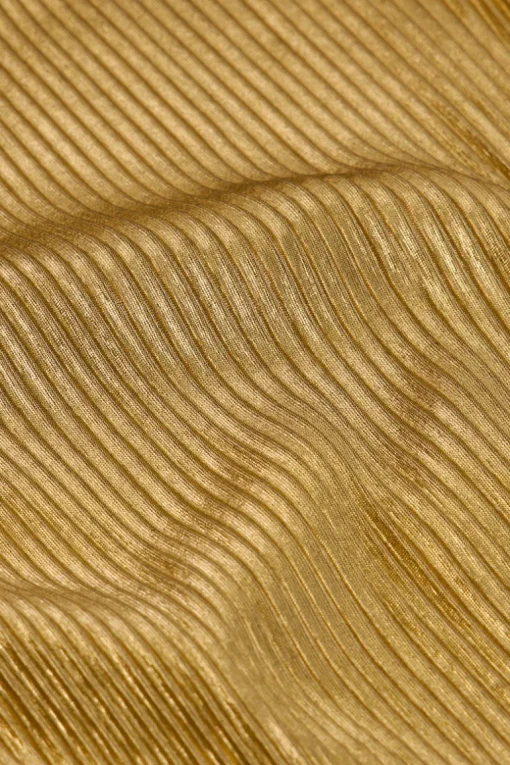 Gouden Plissé Wide Leg Broek