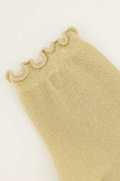 Gouden Sokken Met Lurex En Ruffle