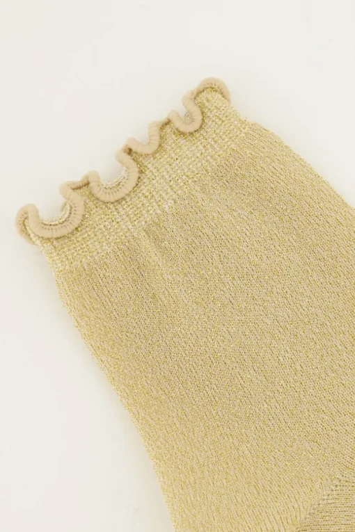 Gouden Sokken Met Lurex En Ruffle